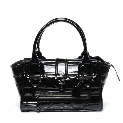 Burberry Patent Quilted Large Manor Black 1 of 8
