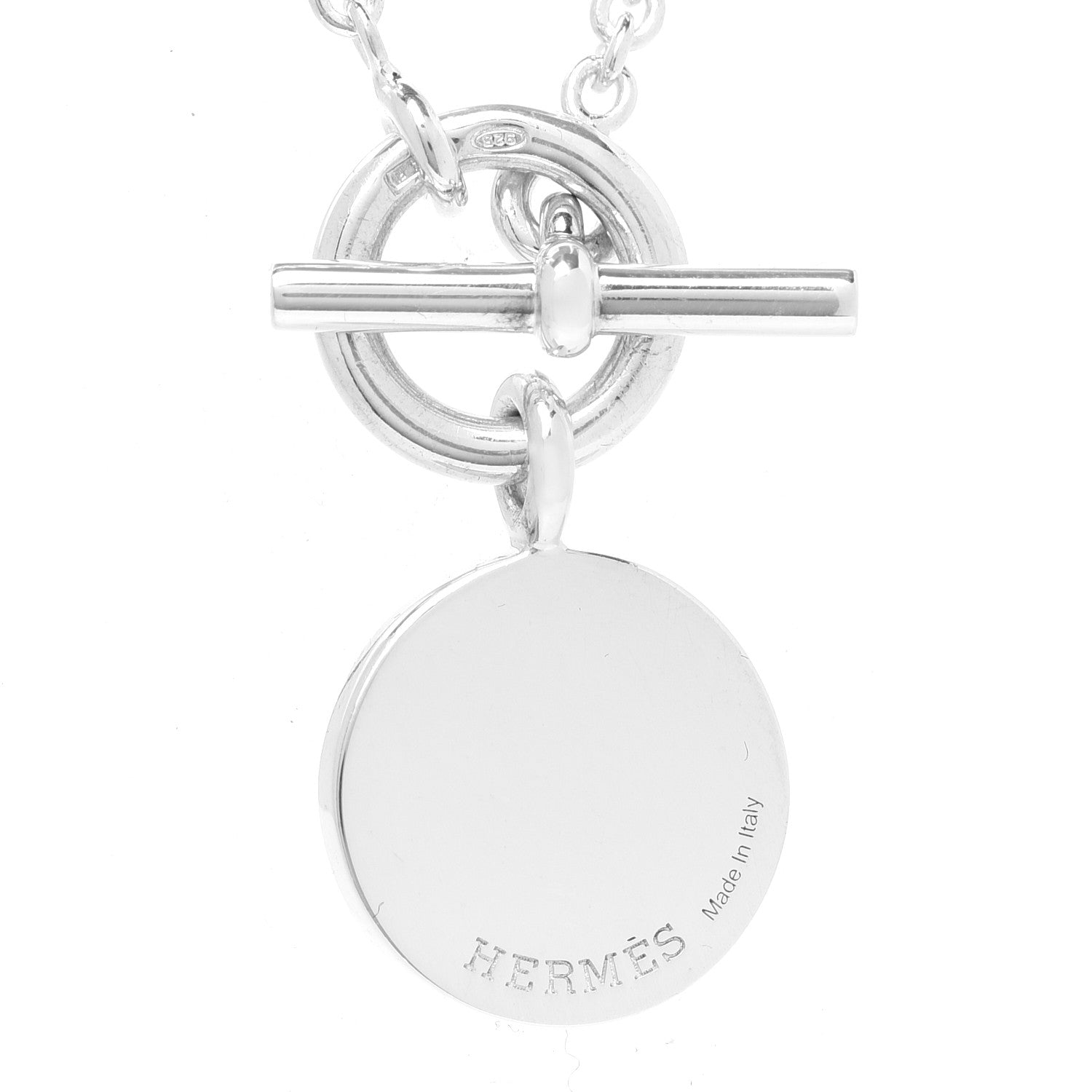 Hermes Sterling Silver Amulettes H Confettis Pendant Necklace 5 of 6