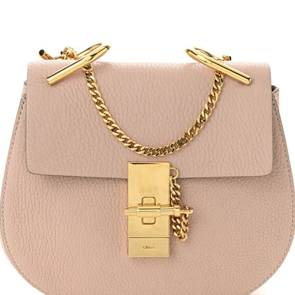 Chloe Grained Lambskin Mini Drew Shoulder Bag Cement Pink 7 of 9