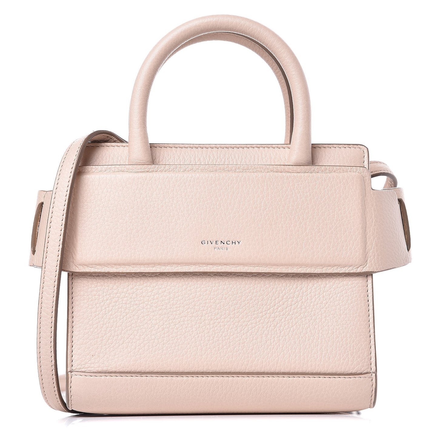 Grained Calfskin Nano Horizon Satchel Nude Pink