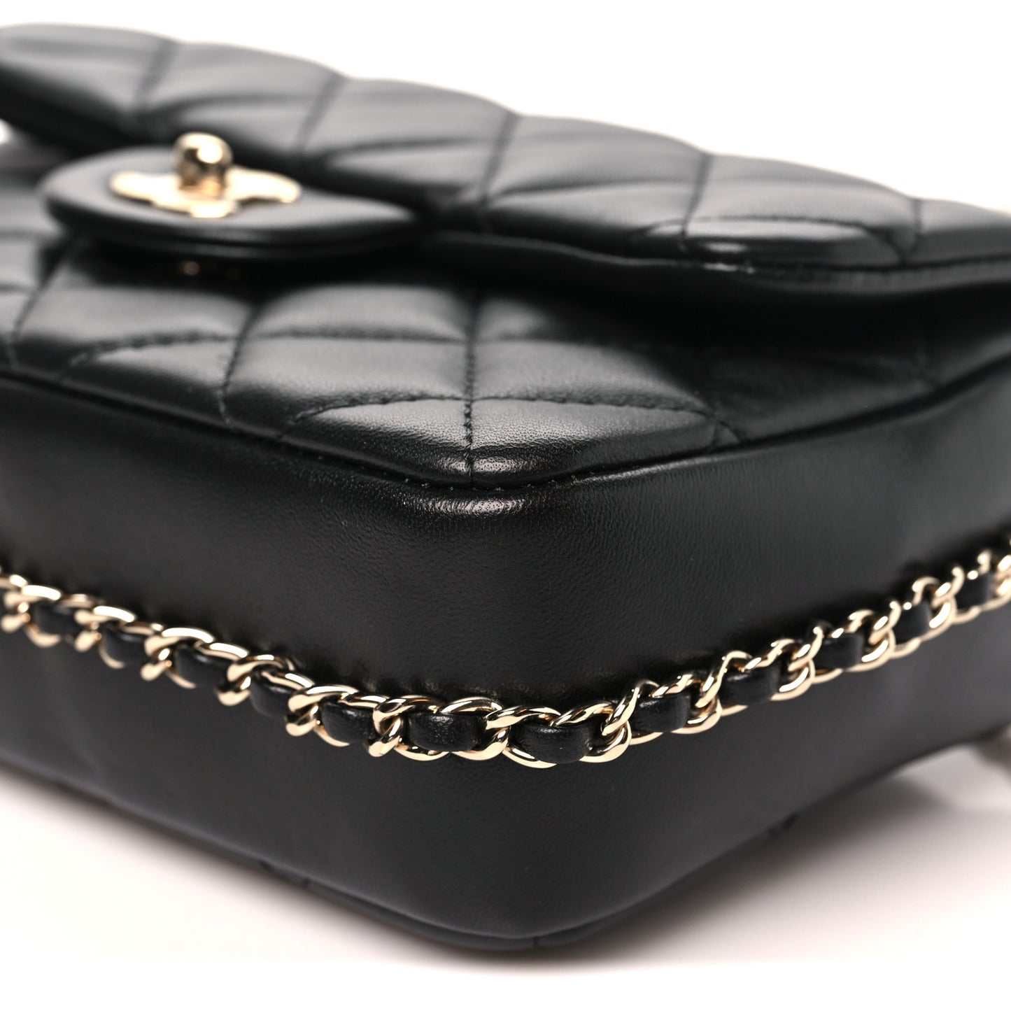 Lambskin Quilted Small My Precious Flap Black