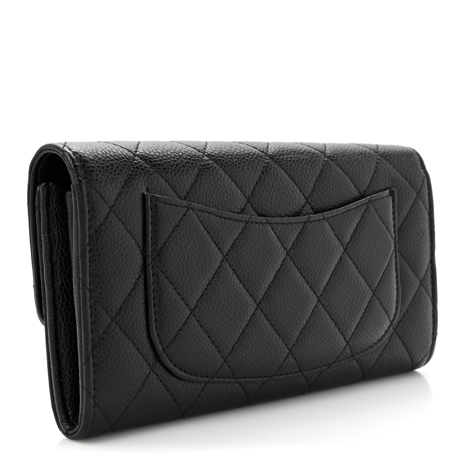 Chanel Caviar Quilted Large Gusset Flap Wallet Black 3 of 9