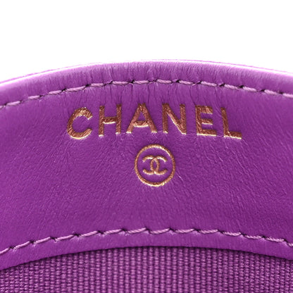 Chanel Caviar Quilted Card Holder Purple 6 of 7