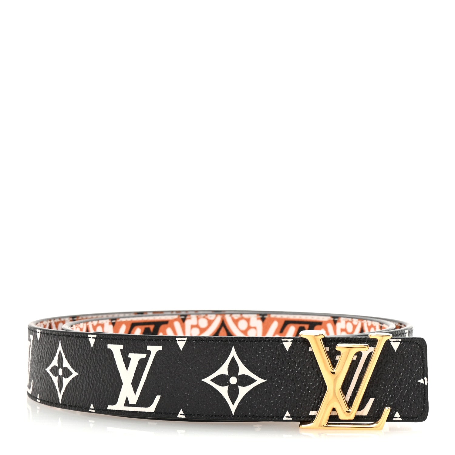 Louis Vuitton Monogram Crafty 30mm Iconic Reversible 90 36 Belt Caramel Cream Black 1 of 5