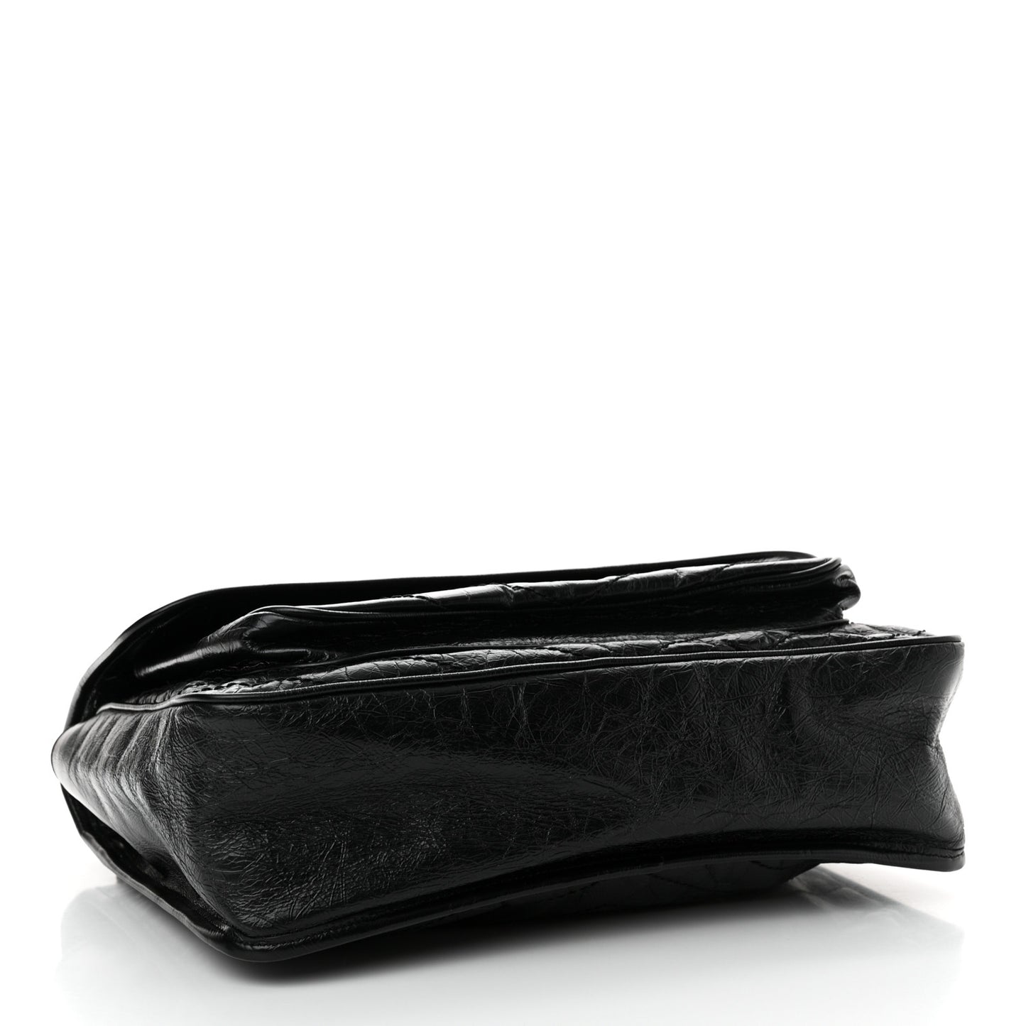Crinkled Calfskin Matelasse Monogram Large Niki Chain Satchel Black