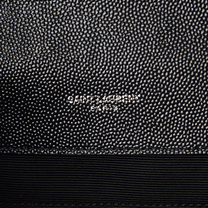 Saint Laurent Grain De Poudre Textured Mixed Matelasse Large Triquilt Monogram Satchel Black 7 of 10