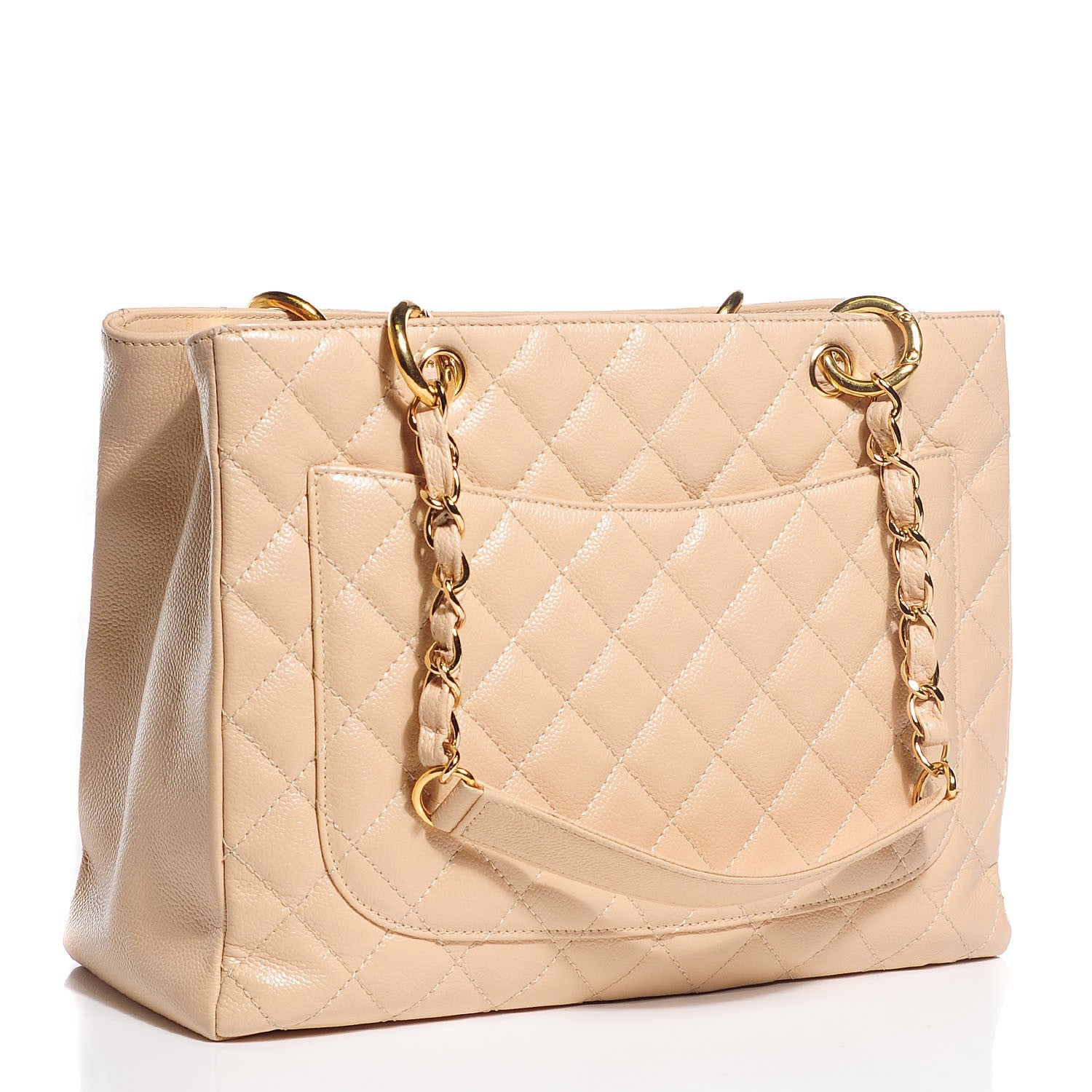 Chanel Caviar Quilted Grand Shopping Tote GST Beige Clair 3 of 7
