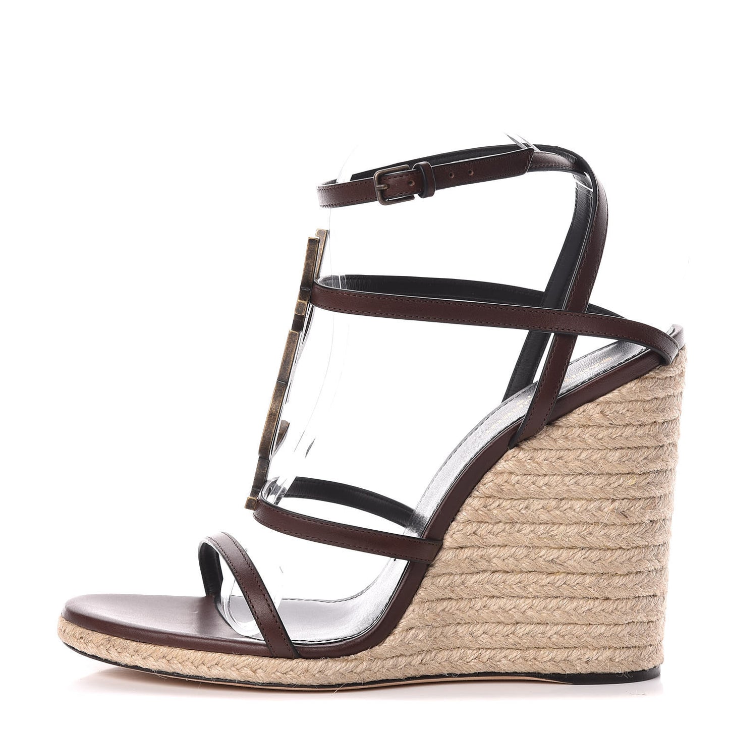 Calfskin Cassandra Espadrille 105 Wedges 41.5 Chocolate