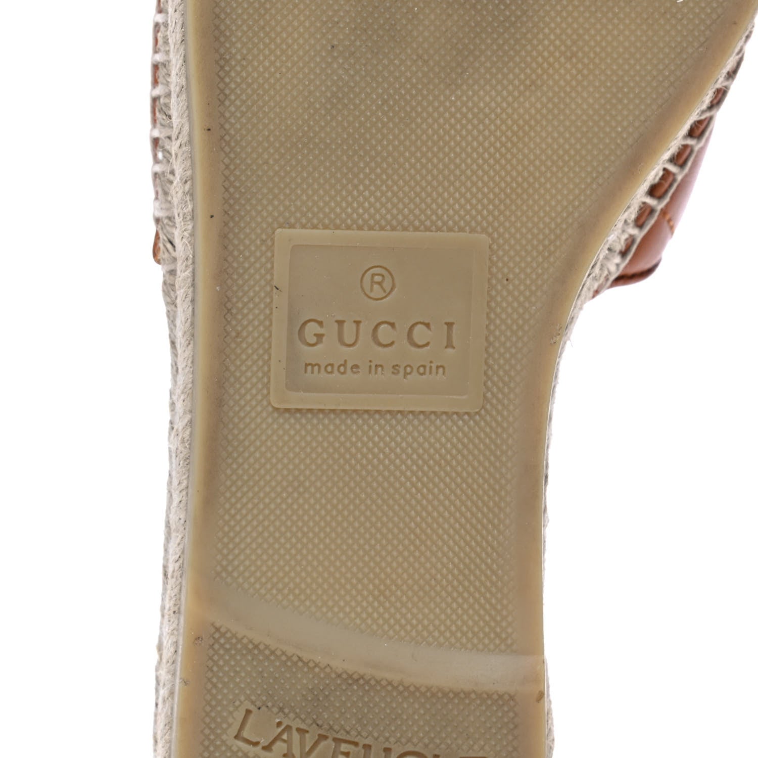 Gucci Nappa Matelasse GG Marmont Espadrille Slide Sandals 38 Cognac 6 of 10