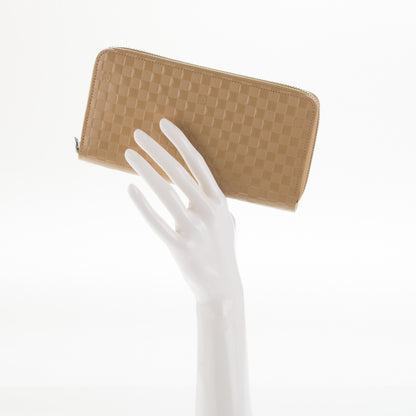 Louis Vuitton Shiny Calf Damier Facette Zippy Wallet Camel 2 of 7