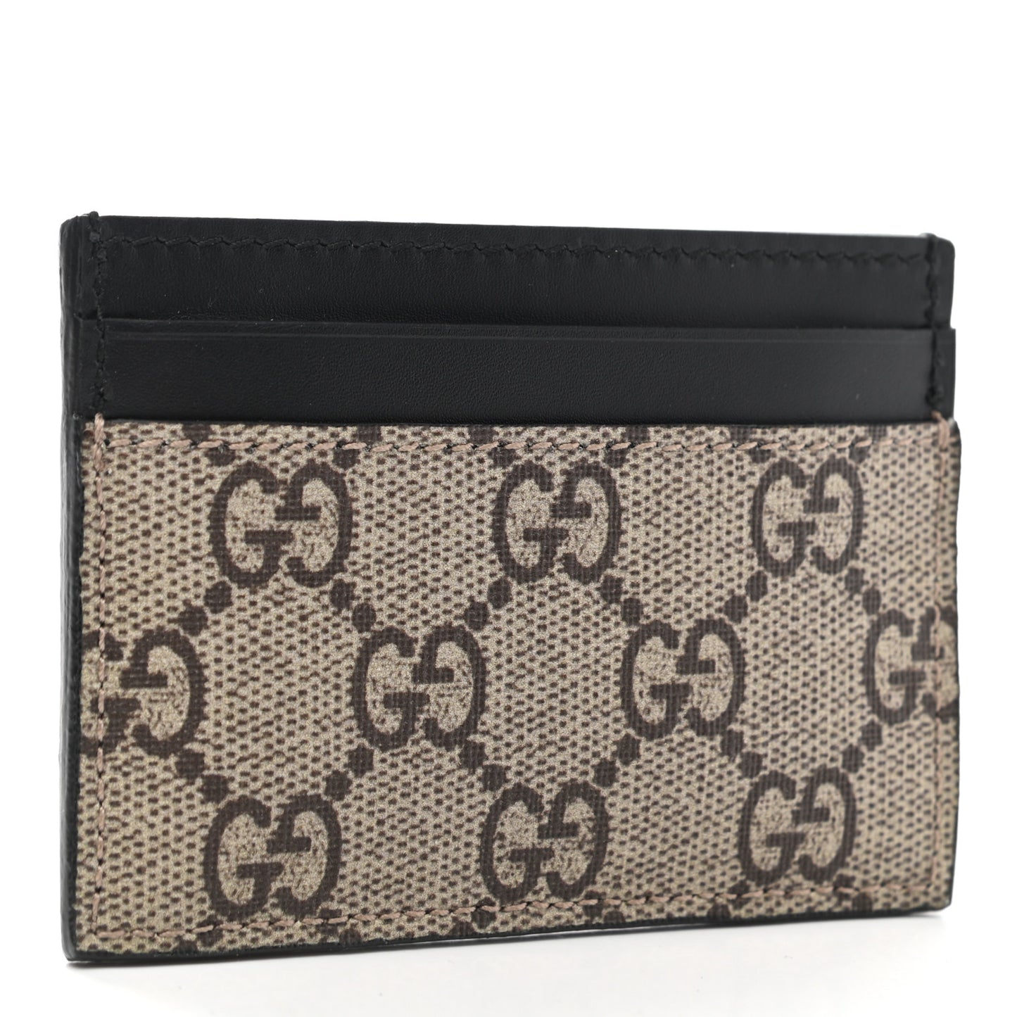 GG Supreme Monogram Tiger Print Card Holder Black