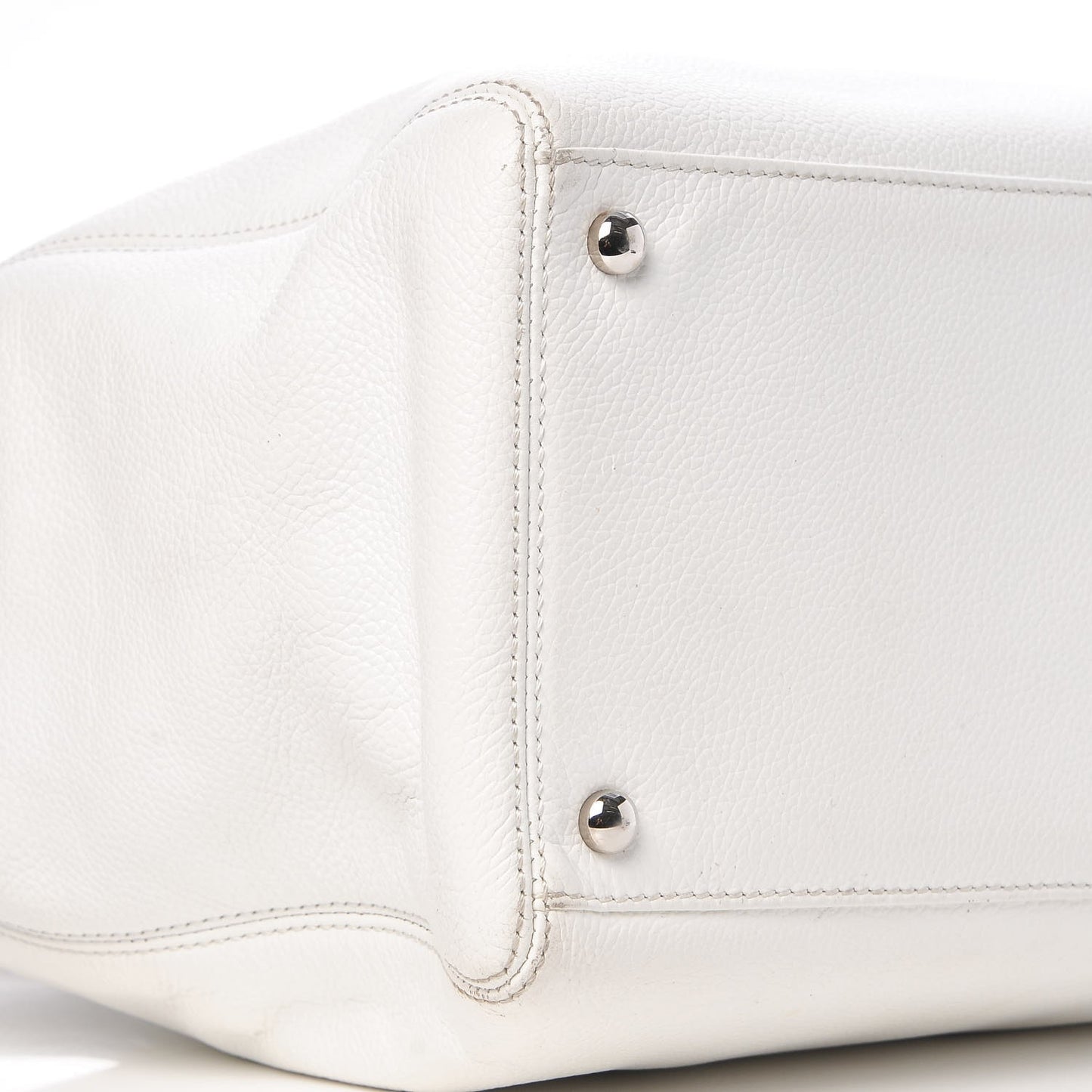Calfskin Cerf Executive Shopper Tote White