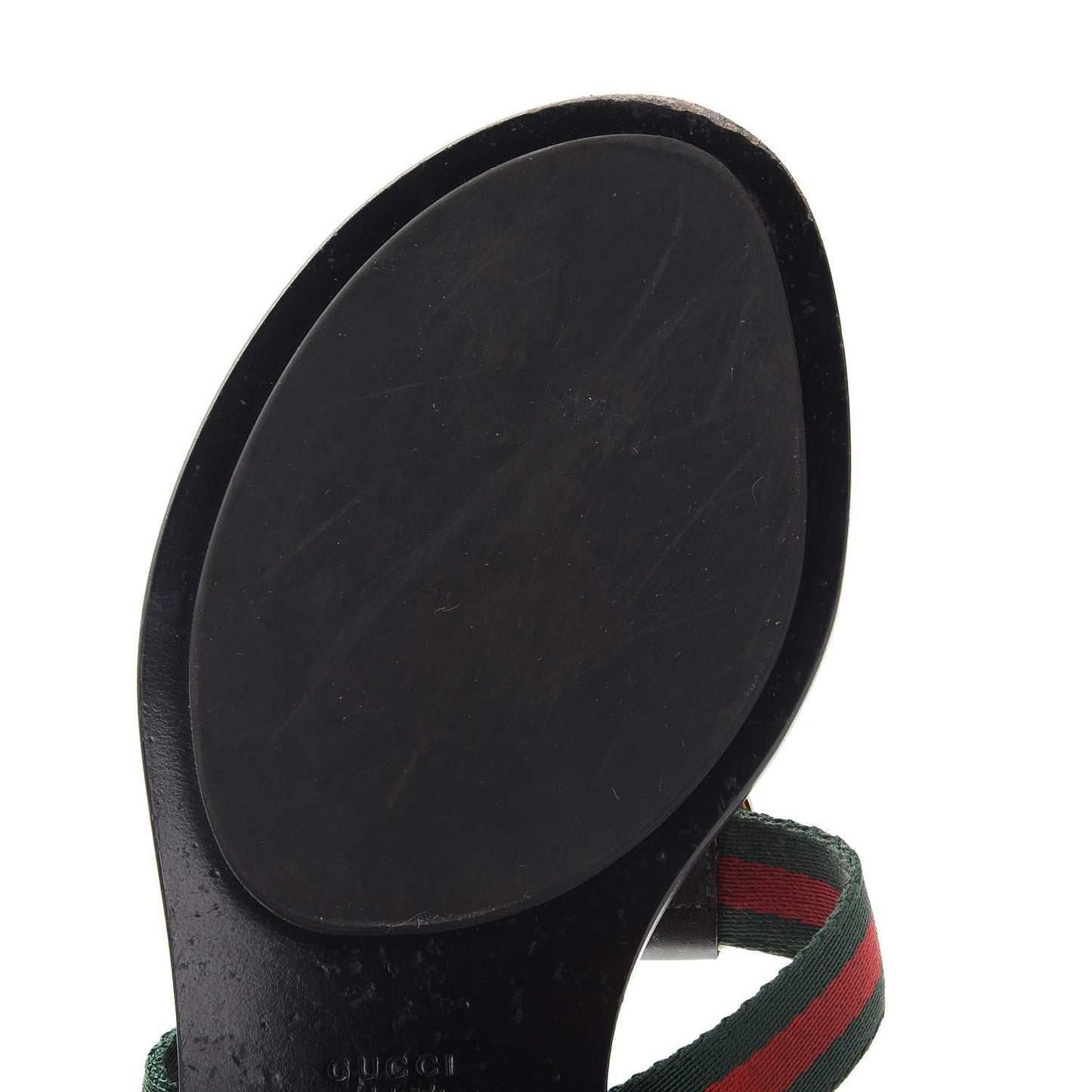 Nylon Guccissima Web Womens Thong Sandals 37 Green Red Black