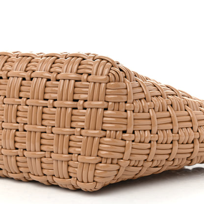Balenciaga Varnished Faux Calfskin Braided XS Bistro Basket Beige 8 of 8