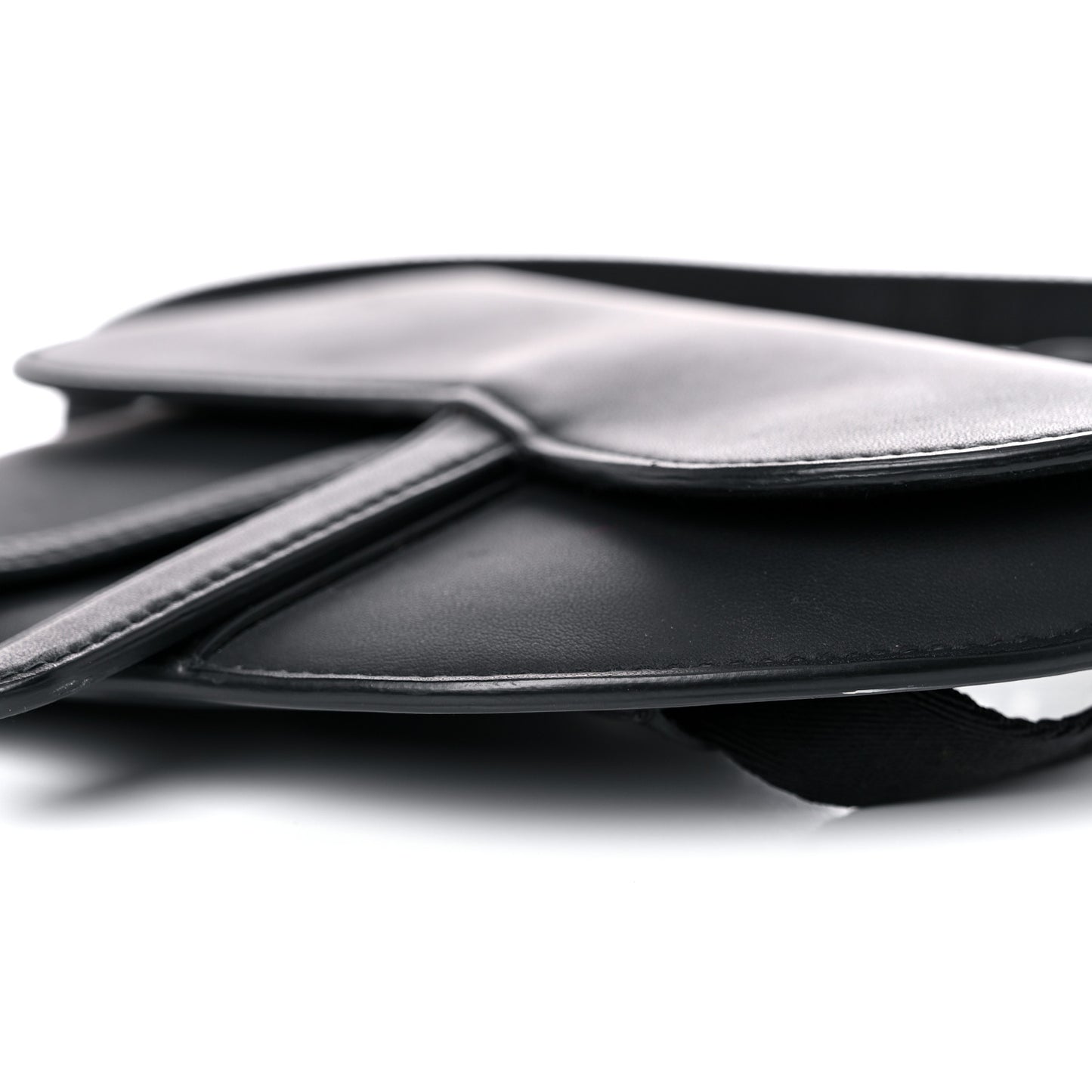 Ultra Matte Calfskin Saddle Belt Bag Black