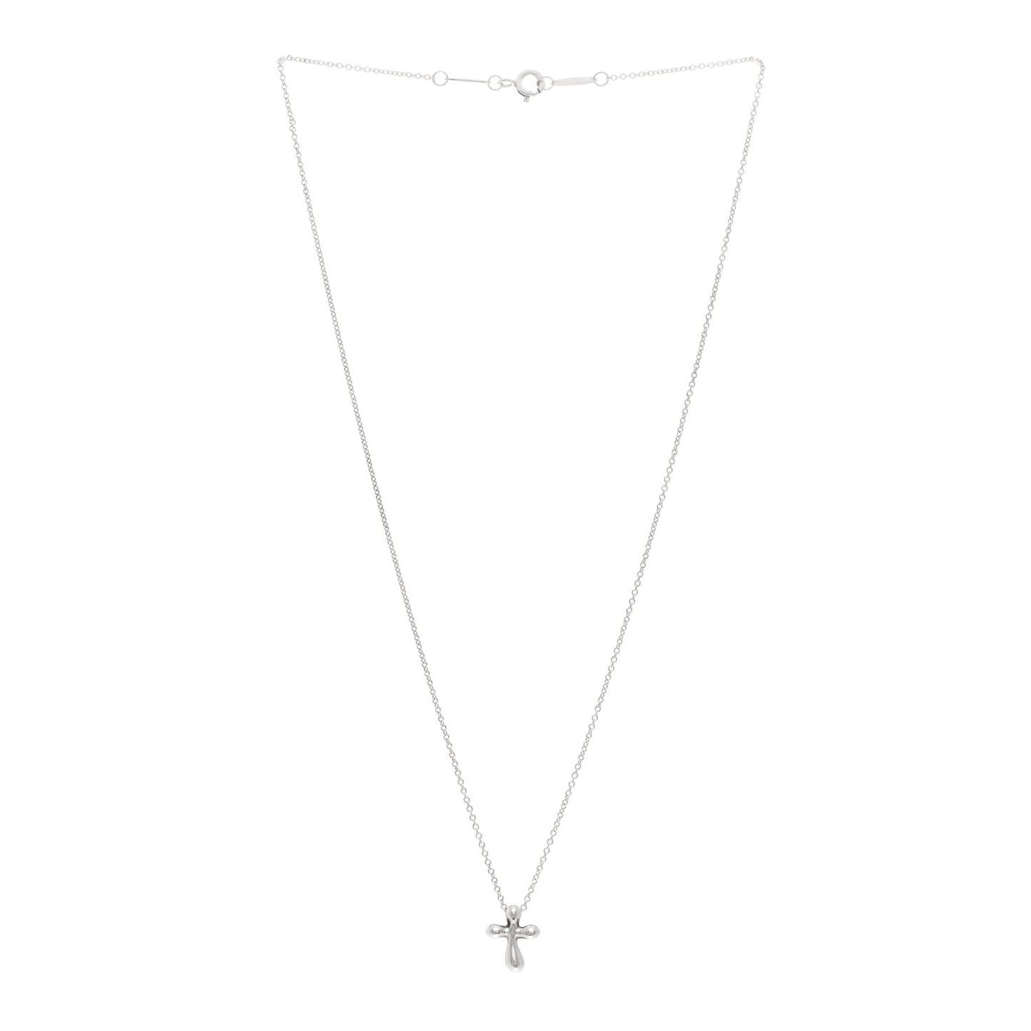 Sterling Silver 12mm Elsa Peretti Cross Pendant Necklace