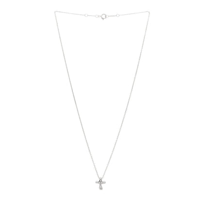 Tiffany Sterling Silver 12mm Elsa Peretti Cross Pendant Necklace 3 of 4