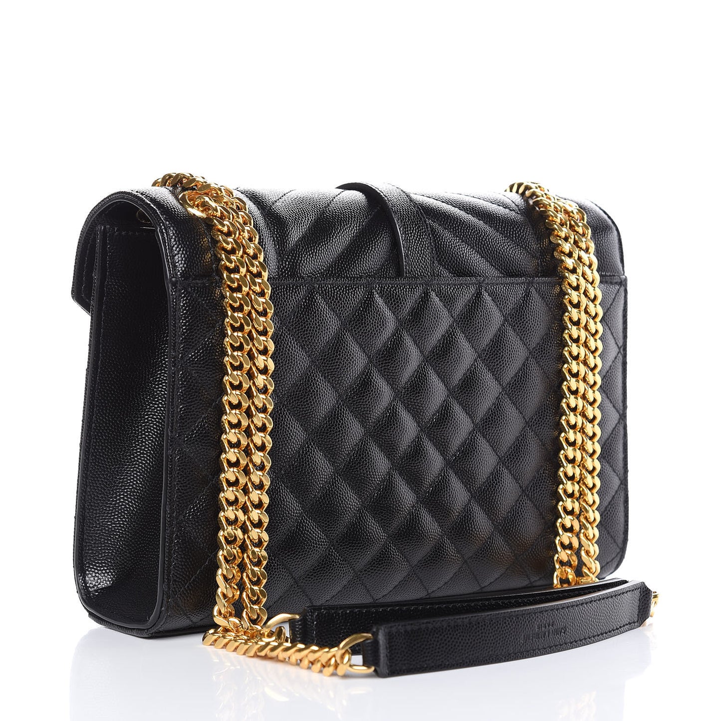 Grain De Poudre Textured Mixed Matelasse Triquilt Medium Monogram Satchel Black