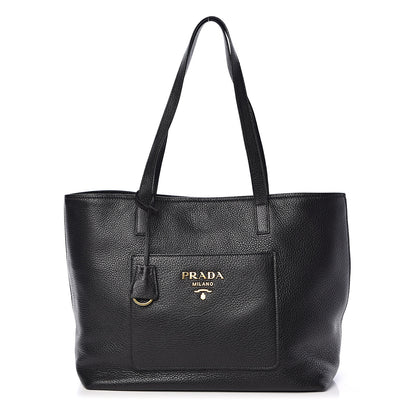 Prada Vitello Daino Pocket Shopping Tote Black 1 of 10