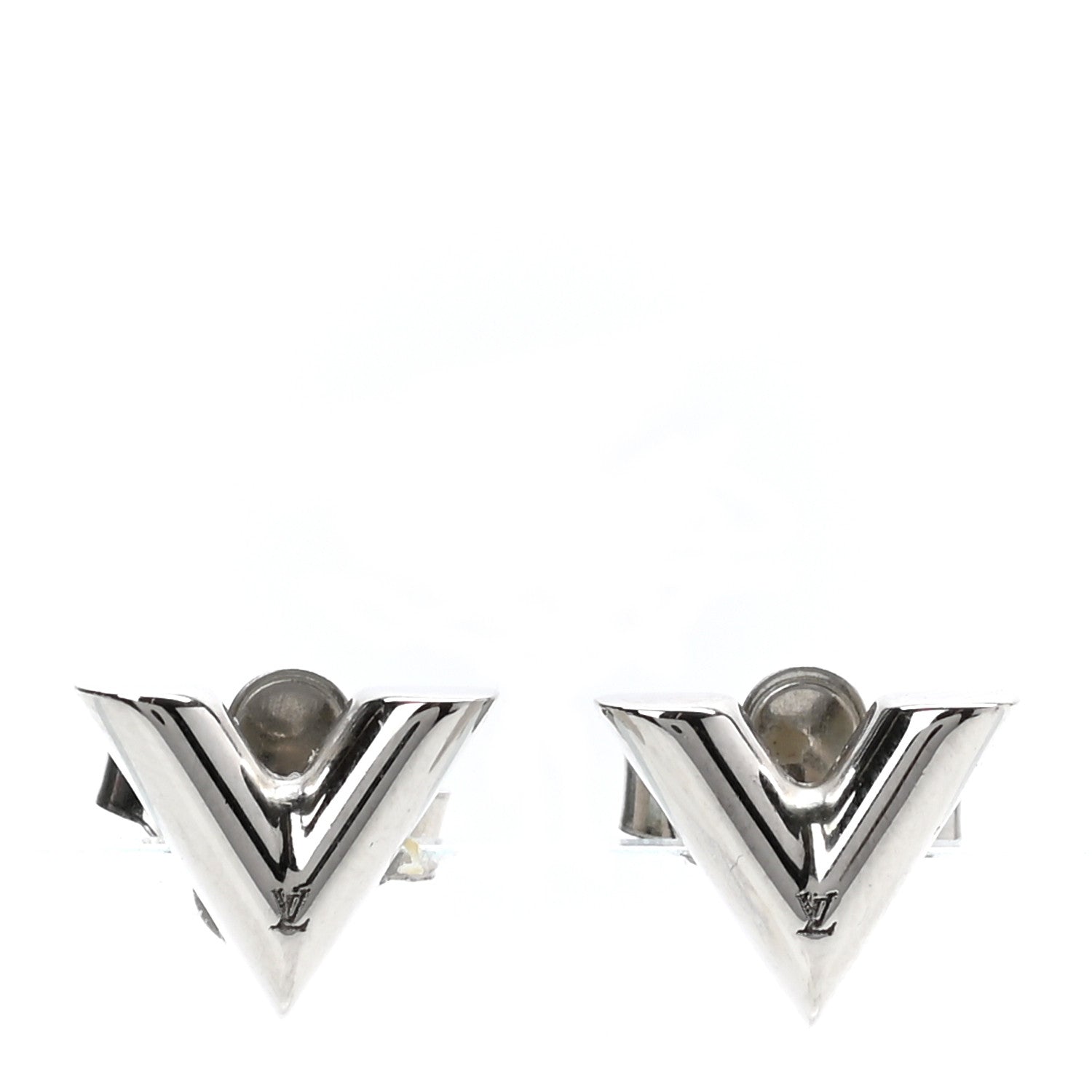 Louis Vuitton Essential V Stud Earrings Silver 1 of 4