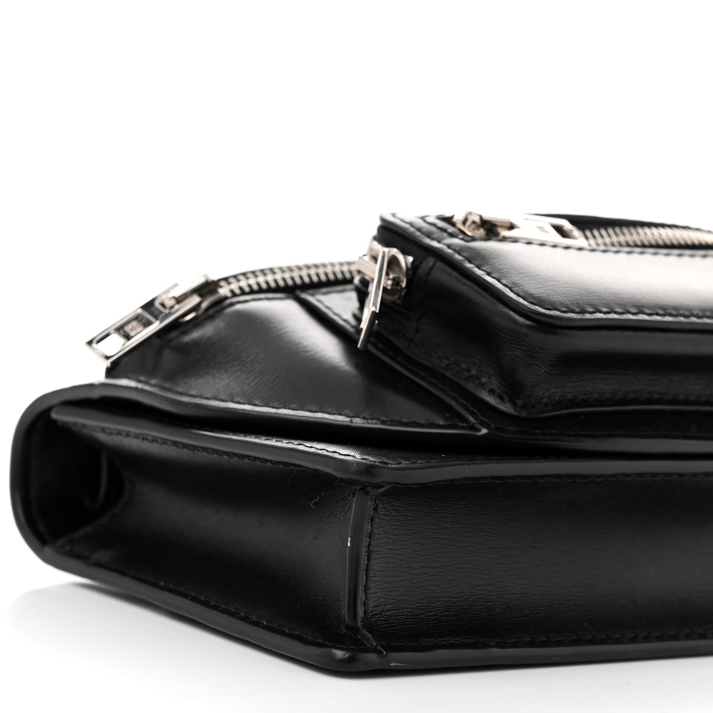 Textured Calfskin Attica Crossbody Black