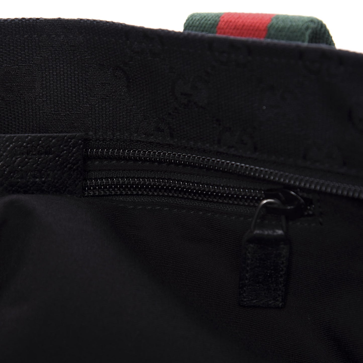 GG Monogram Medium Web Handle Bucket Tote Black