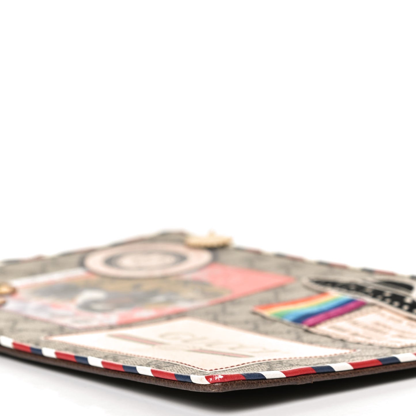 GG Supreme Monogram Courrier Documents Holder Beige New Acero