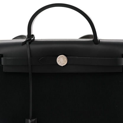 Hermes Military Toile Vache Hunter Herbag Zip PM 31 Black 9 of 11