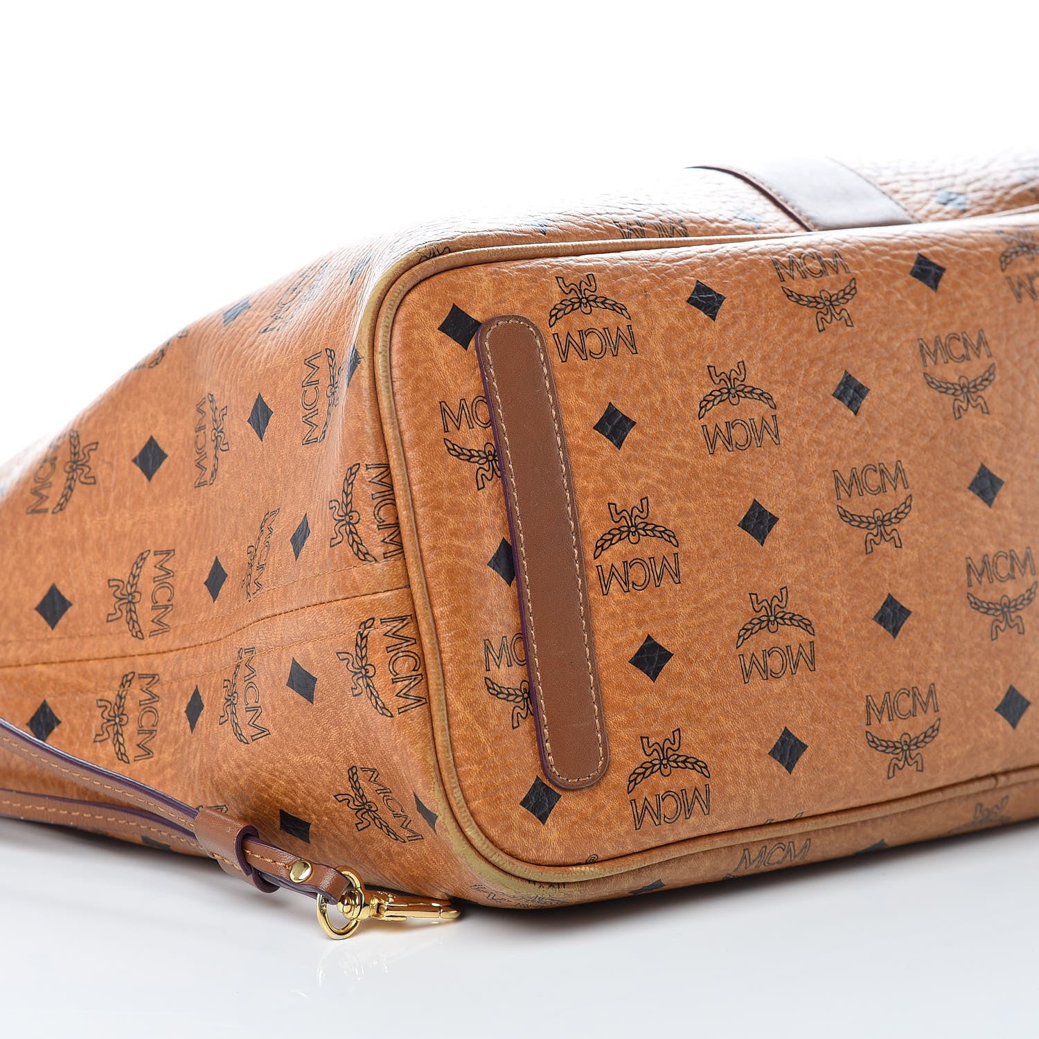 MCM Visetos Medium Liz Reversible Shopper Tote Cognac 9 of 15