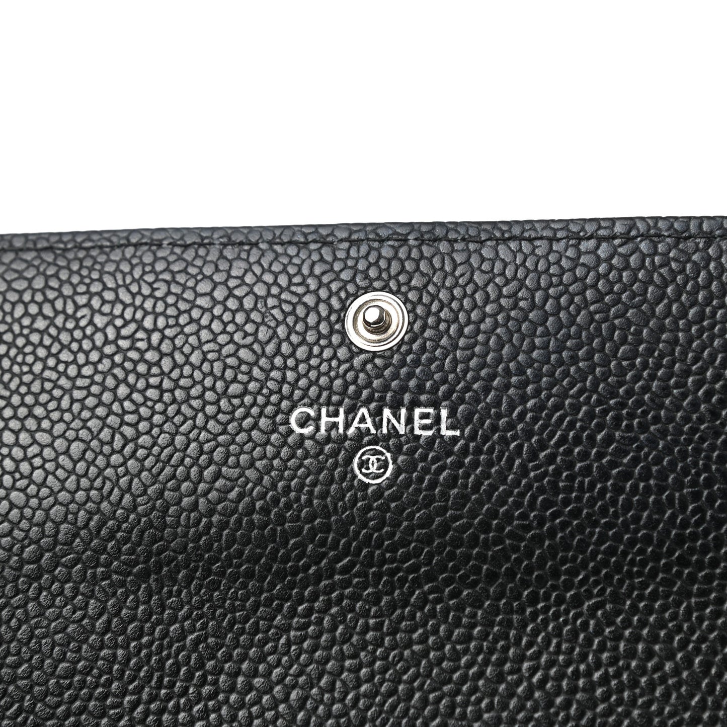 Caviar Quilted Large Gusset Flap Wallet Black