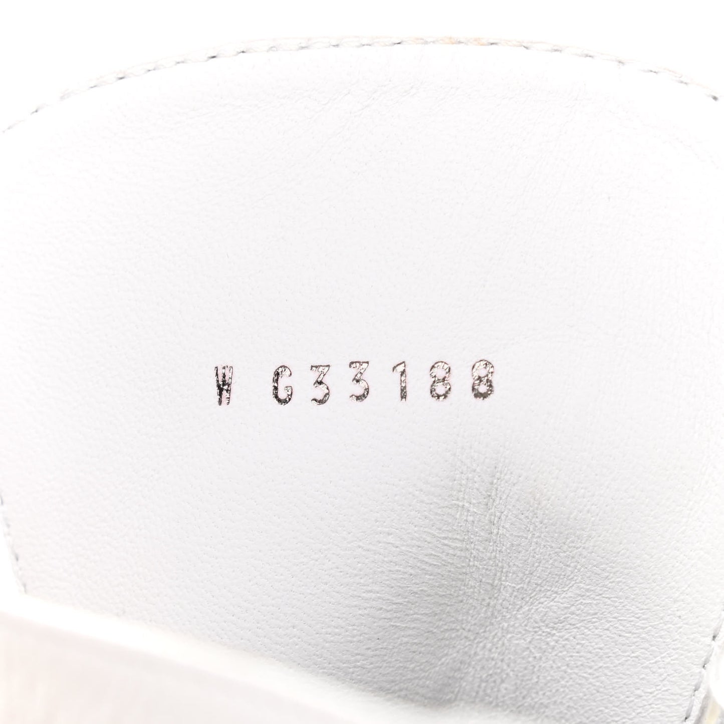 Crackled Calfskin Pearl Chain CC Combat Short Boots 37 White