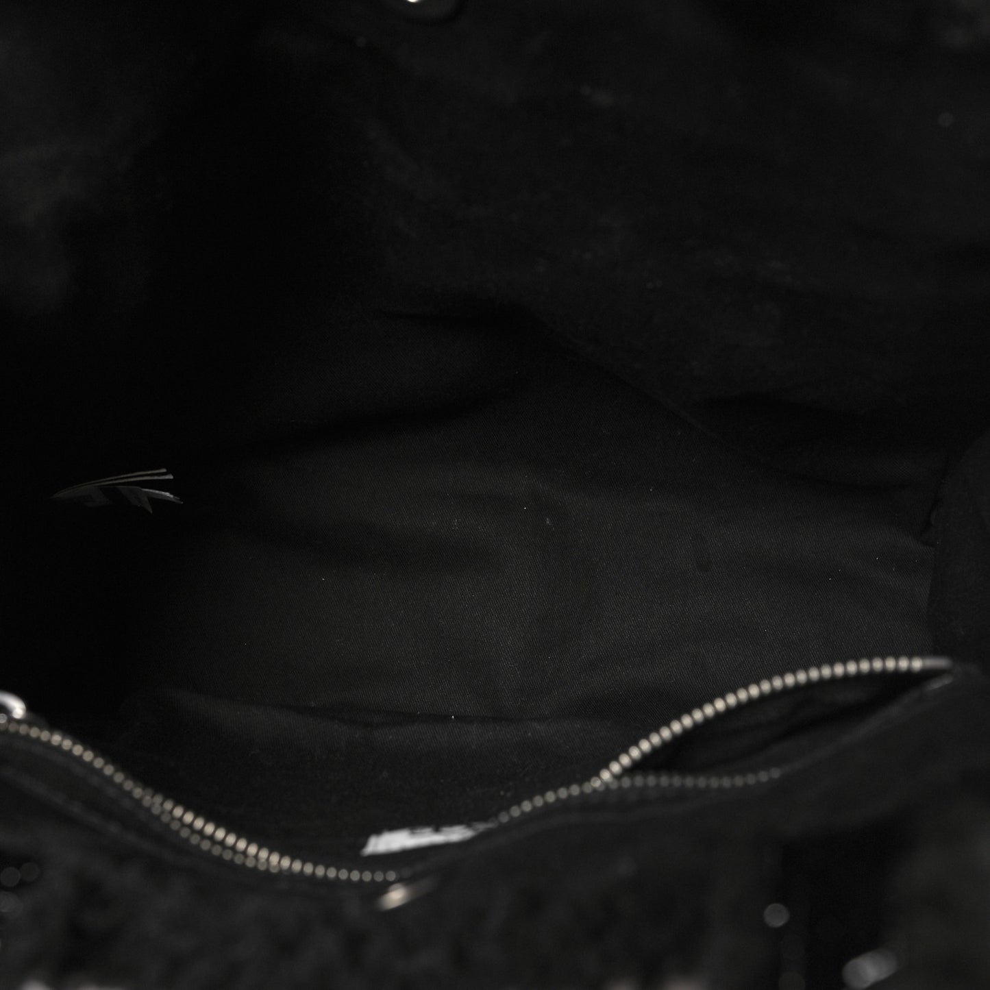 X UGG Crinkle Patent Shearling Large Shopping Bag Black