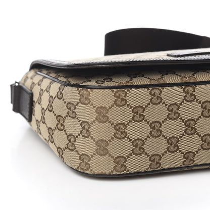 Gucci Monogram Flap Messenger Bag Beige Dark Brown 8 of 10