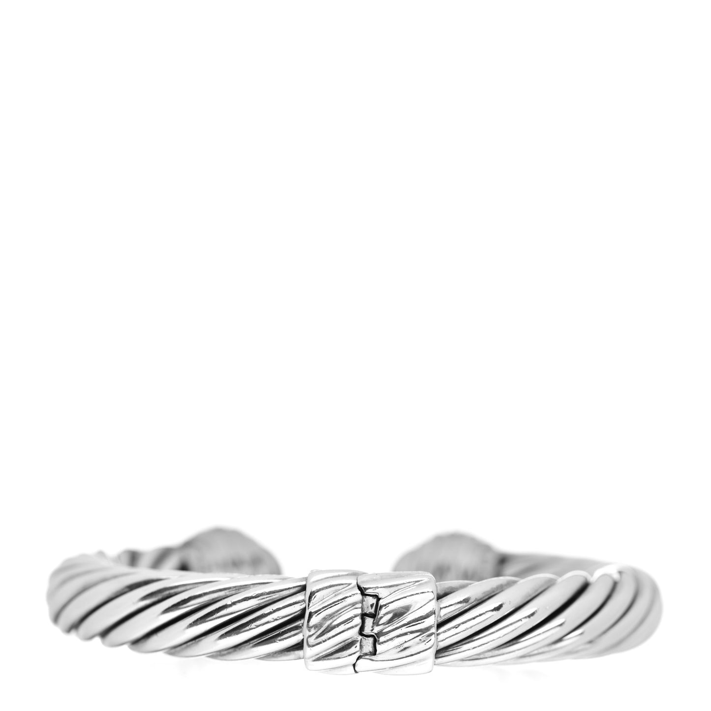 Sterling Silver 18K Yellow Gold Diamond 10mm Cable Classics Dome Bracelet