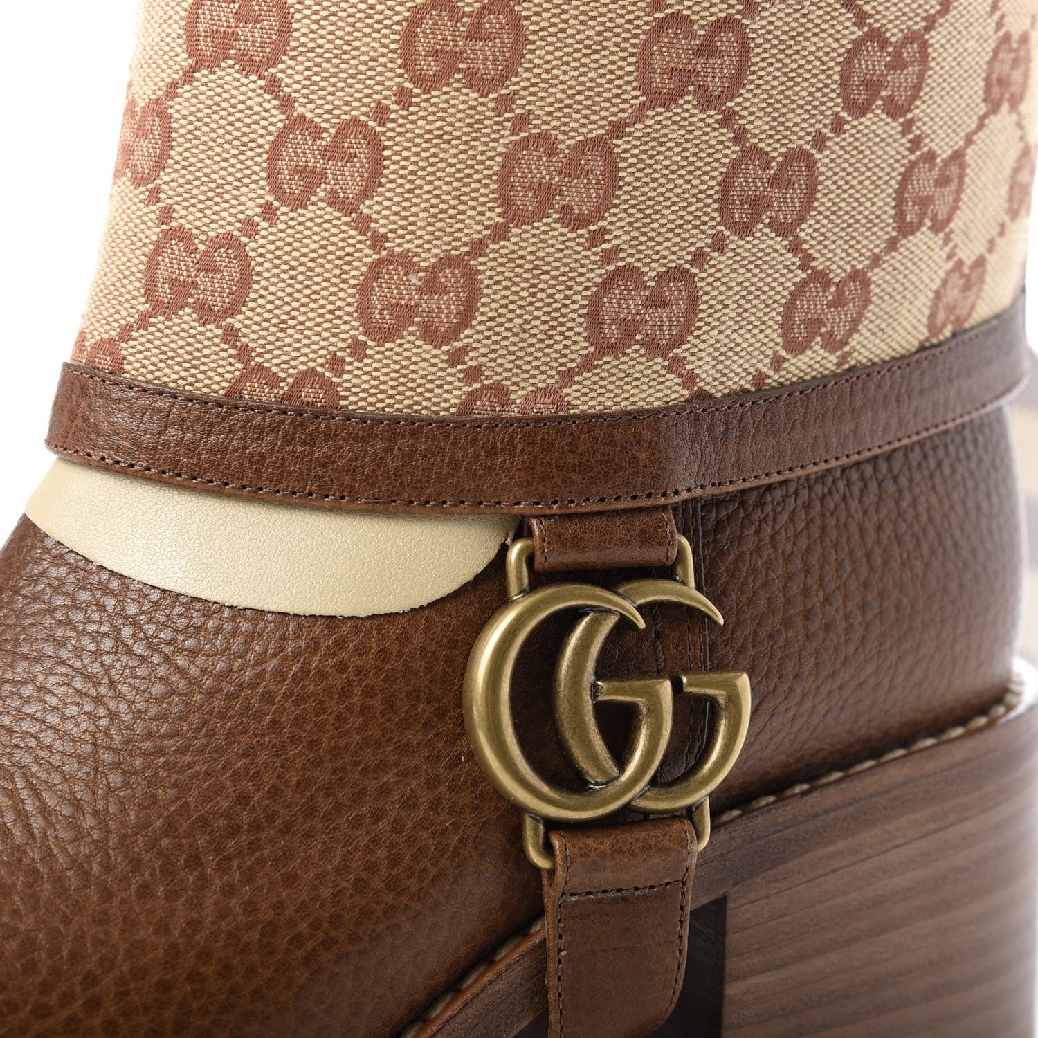 Gucci GG Monogram Calfskin Lola Tall Boots 39 Beige Ruggine Cuir 13 of 13