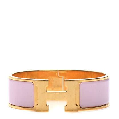 Hermes Enamel Wide Clic Clac H Bracelet GM Rose Dragee 1 of 4