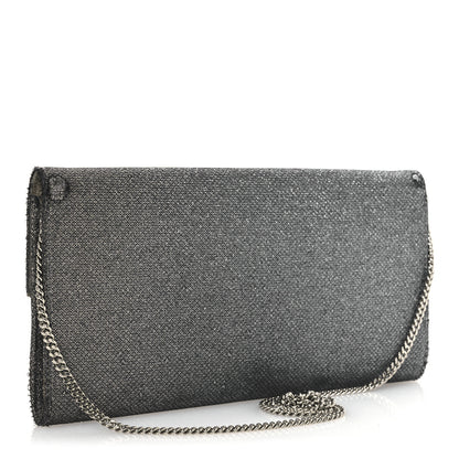 Jimmy Choo Glitter Fabric Erica Chain Clutch  Anthracite 3 of 14
