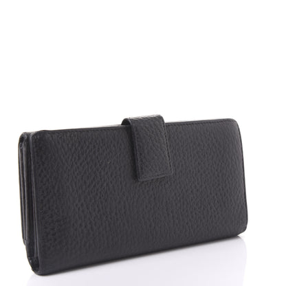 Gucci Grained Calfskin Hasler Continental Wallet Black 4 of 9