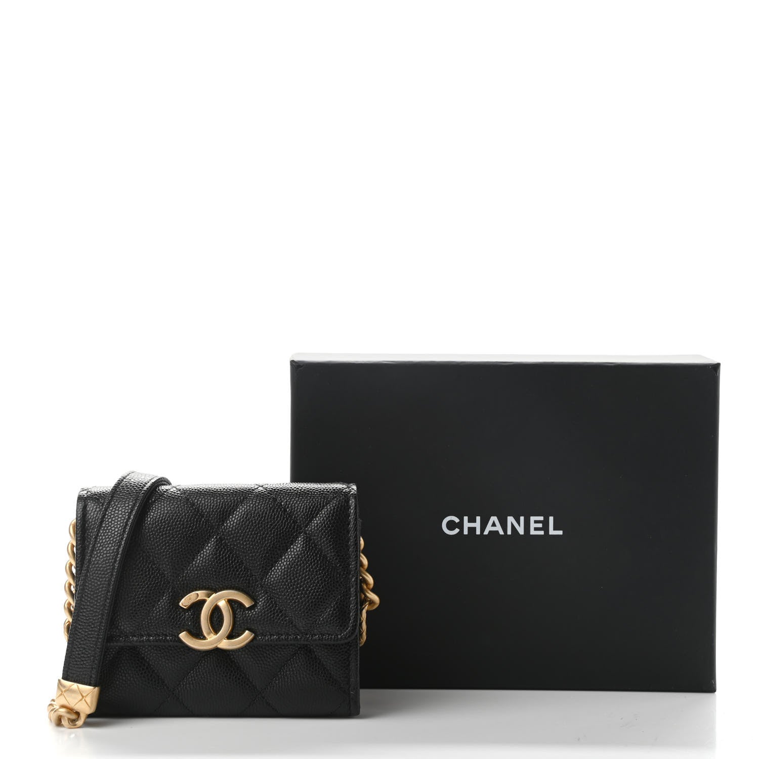 Chanel Caviar Quilted Bracelet On Chain Clutch Black 10 of 10