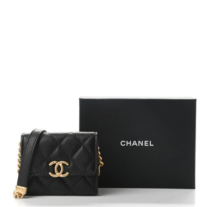 Chanel Caviar Quilted Bracelet On Chain Clutch Black 10 of 10
