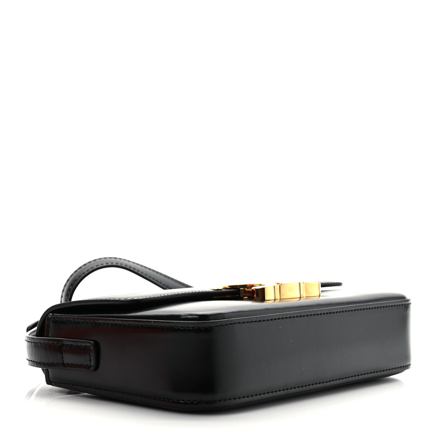 Celine Shiny Calfskin Triomphe Shoulder Bag Black 4 of 9