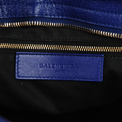 Balenciaga Chevre Gold Metallic Edge Hardware City Bleu Roi 6 of 8