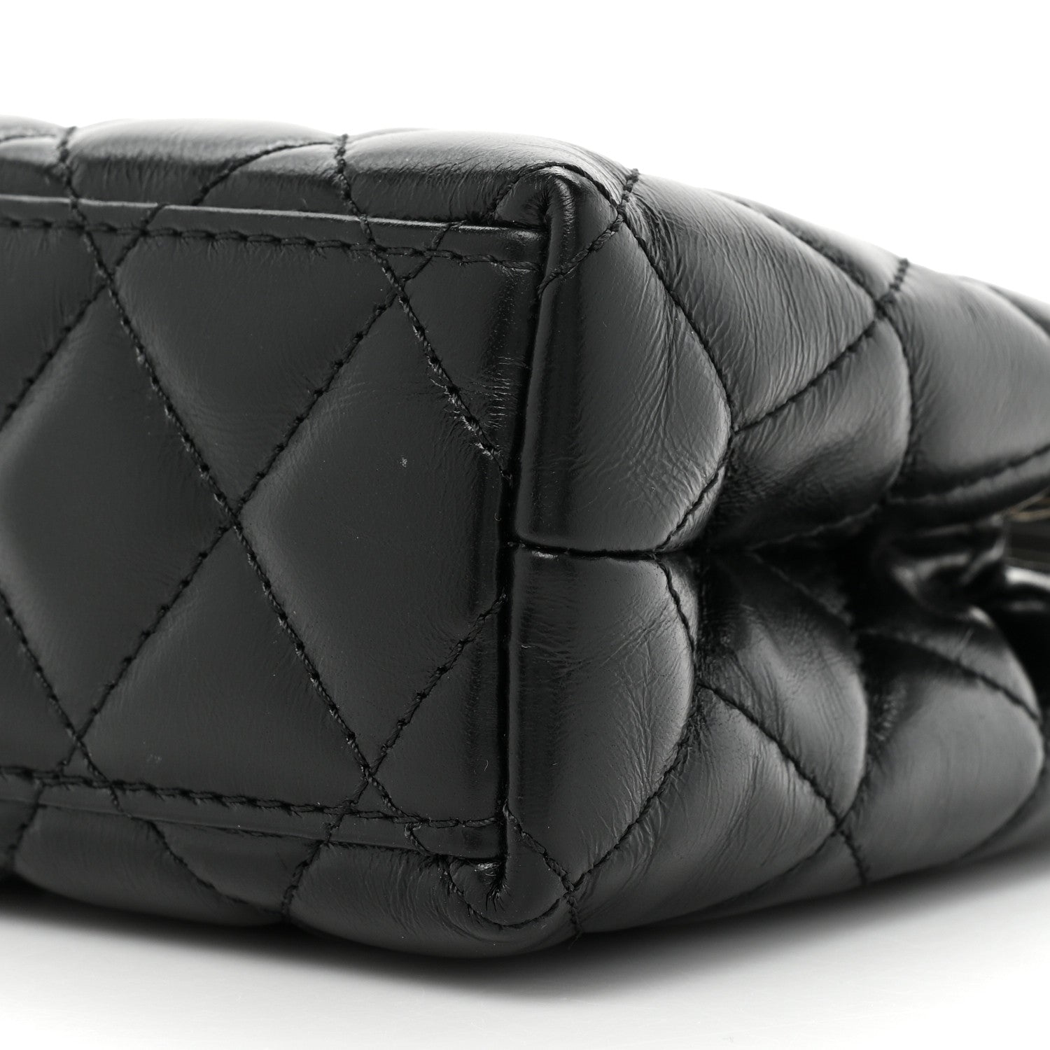 Chanel Shiny Aged Calfskin Quilted Nano Kelly Shopper Black 8 of 10