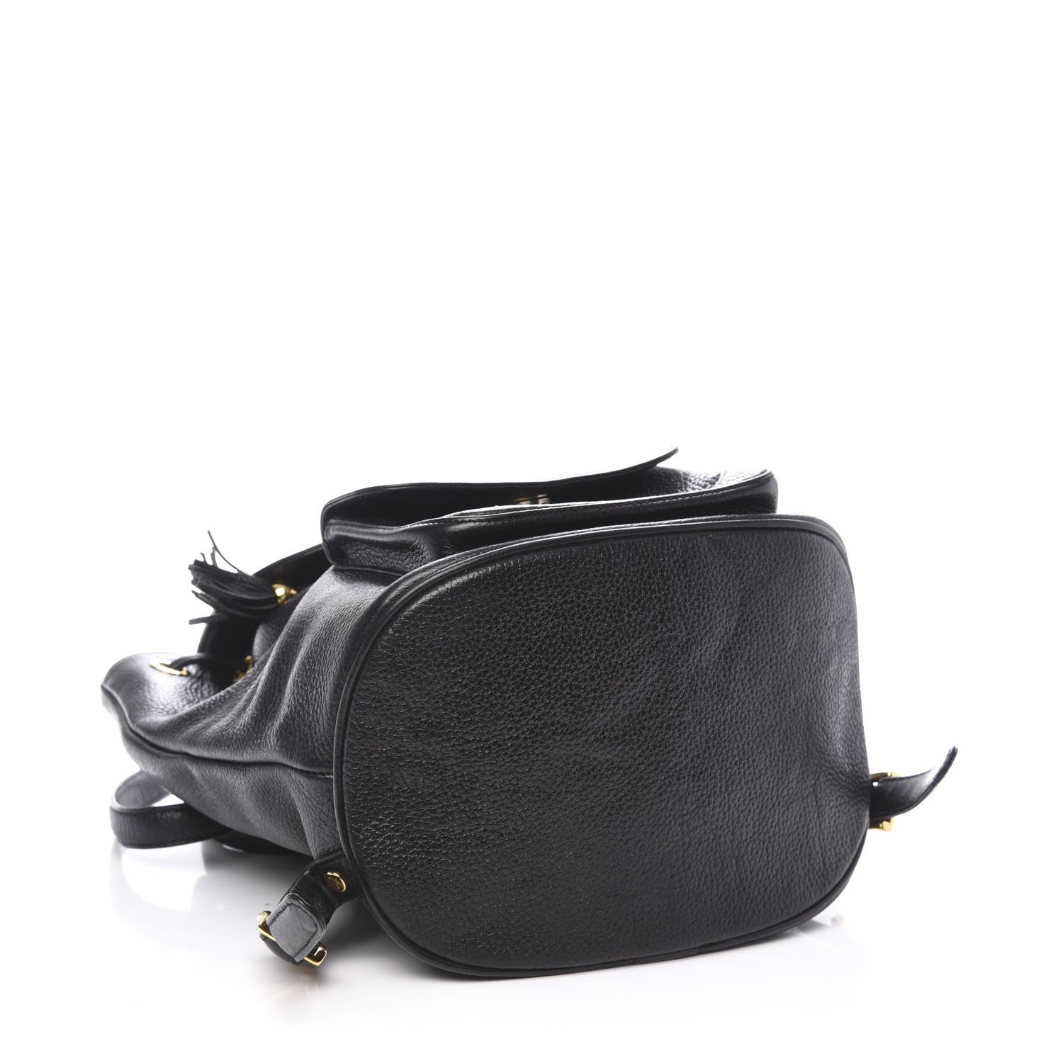 MCM Grained Calfskin Studded Drawstring Backpack Black 3 of 8