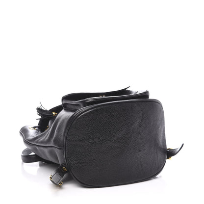 MCM Grained Calfskin Studded Drawstring Backpack Black 3 of 8