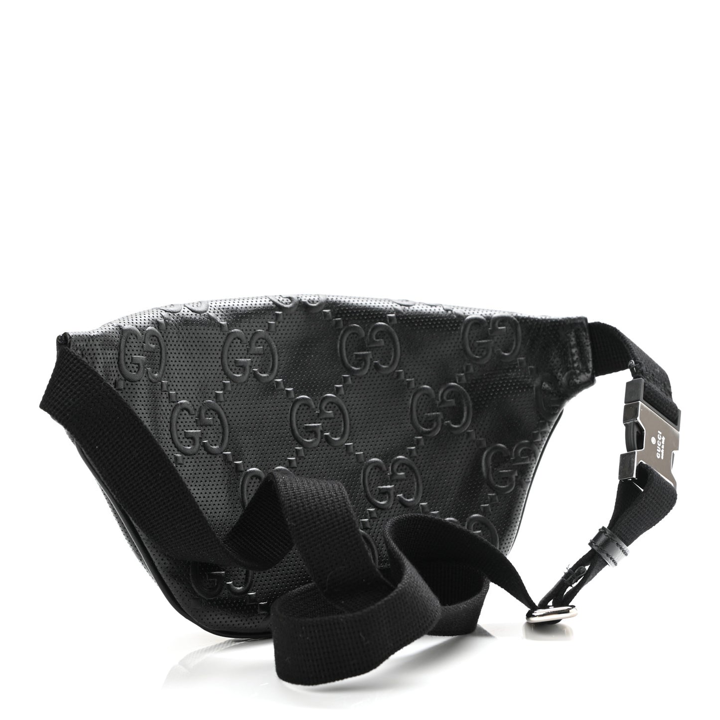 Calfskin GG Tennis Embossed Belt Bag Black