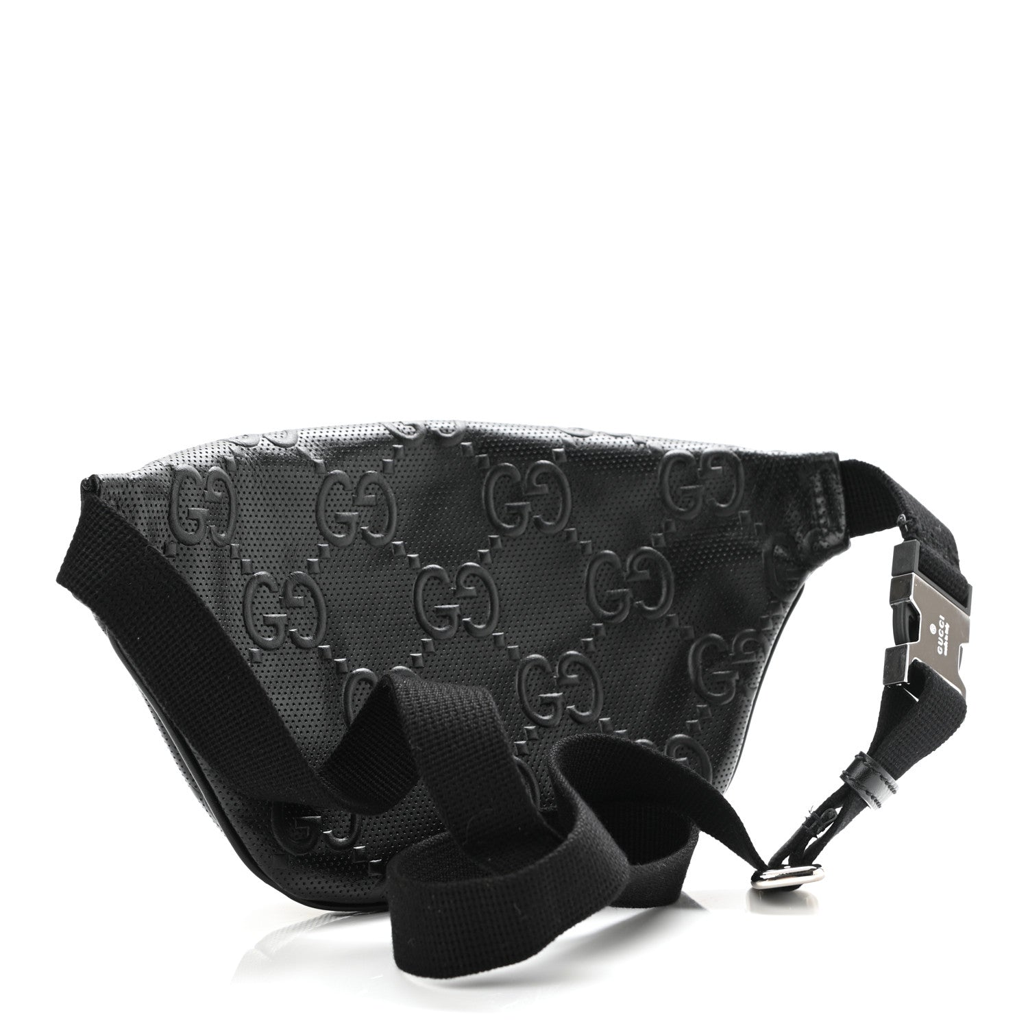 Gucci Calfskin GG Tennis Embossed Belt Bag Black 2 of 10