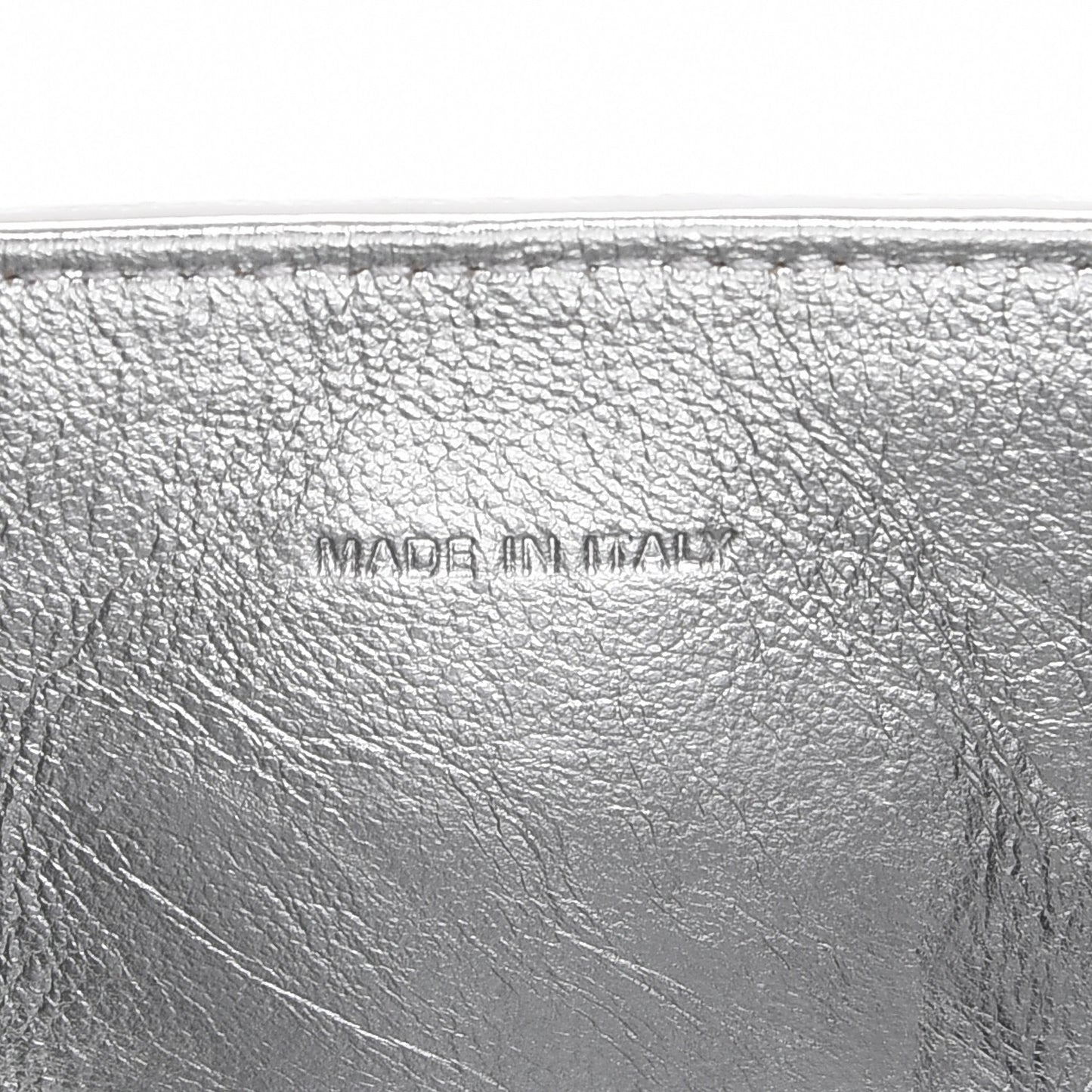 Metallic Calfskin Medium Diorever Flap Silver