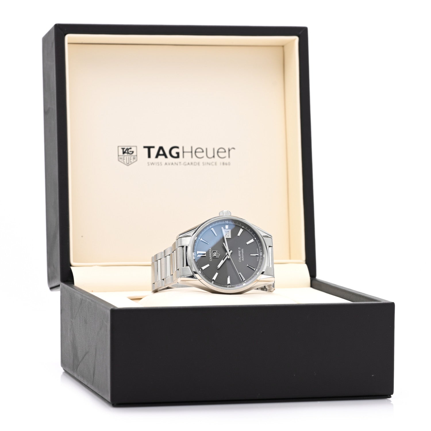 Tag Heuer Stainless Steel 39mm Carrera Calibre 5 Automatic Watch Grey WAR211C-3 5 of 5