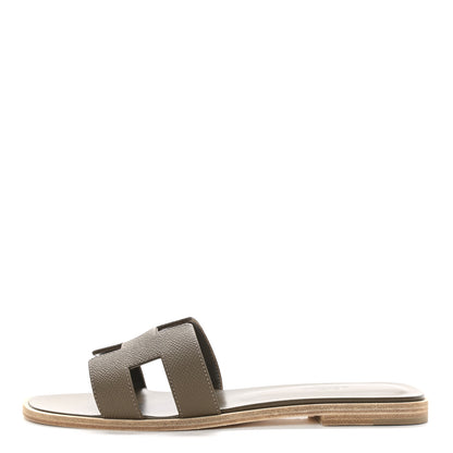 Hermes Epsom Oran Sandals 38 Etoupe 1 of 9